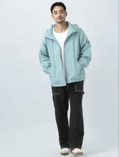 新品未使用　BAYFLOW フード付き マウンテンパーカー ライトブルー