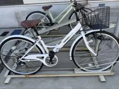 [直接手渡し条件]ホワイト自転車 26インチ 6段変速 前カゴ付き 直接手渡し条件]ホワイト自転車 26インチ 6段変速 前カゴ付き - メルカリ