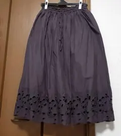 サマンサモスモス　裾スカラップスカート　パープル