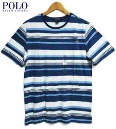 新品 Boy's L ポロ ラルフローレン ボーダー 半袖 ポケット Tシャツ