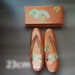 オレンジ色 草履とバッグのセット