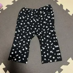 花柄　裏起毛パンツ　80
