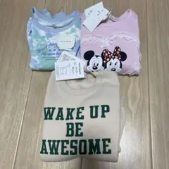 新品未使用　110サイズ　3点セット　裏毛2点裏起毛1点　女の子　ミニーミッキー