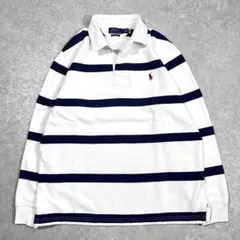 POLO Ralph Lauren スウェットラガーシャツ L ボーダー ポニー