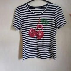 GALLERY VISCONTI チェリー刺繍 半袖Tシャツ　可愛いのサムネイル