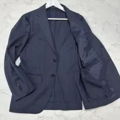 美品　ユナイテッドアローズ　アンコンジャケット　ヘリンボーン　ネイビーストレッチ