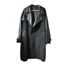 値下げ！HARE トレンチコート レザー切り替え ベルト付き S ブラック