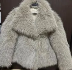 Mela】 FAKE FUR COAT チャコールグレー - メルカリ
