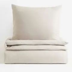 H&M HOME 掛け布団カバーセット シングル グレージュのサムネイル