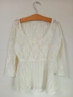 mystic ミスティック レーストップス ホワイト 白 ペプラム シースルー