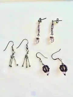 ハンドメイドビーズピアスセット 3種類