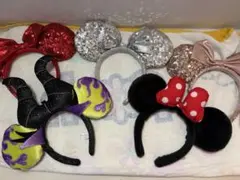 ディズニーカチューシャセット（ミニー、スパンコール、マレフィセント）