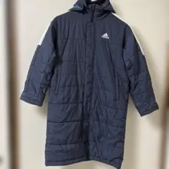 adidas ネイビー ベンチコート フード付き140センチ