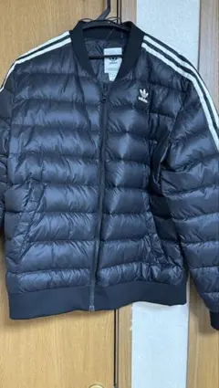 adidas ブラック ダウンジャケット Lサイズ