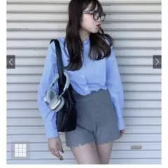 ダメージ加エニットショートパンツ［an1482］ カラー：グレー