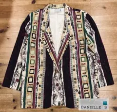 ジャケット 古着 90s DANIELLE B 総柄 テーラード USA製 美品