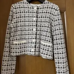未使用　美品UNIQLOニットショートジャケット オフホワイトS