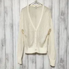 UNIQLO ユニクロ (M)　ハイツイスト コットン ショートカーディガン