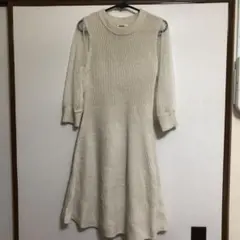 シースルー　ニット　白ワンピース　Ｆサイズ