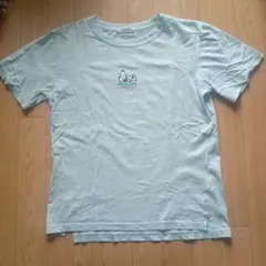 PEANUTS スヌーピー 刺繍 Tシャツ ライトブルー Mのサムネイル