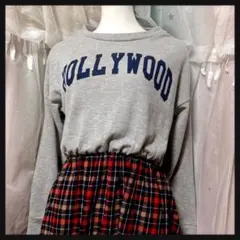 ꒰Power To The People꒱ドッキング 長袖ワンピース カジュアル