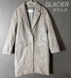 GLACIER グラシア グレー ウール チェスターコート ロングコート Mのサムネイル