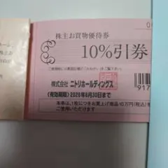 ニトリ株主優待券　2枚