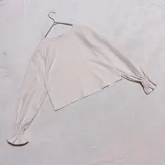 【GRL/グレイル】 袖フリルドッキングブラウス トップス アイボリー M