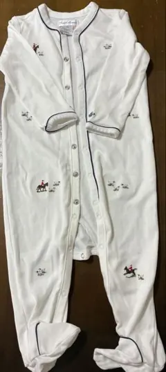 新品ラルフローレン　ホワイト刺繍ロンパース9M75