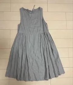 リネンバックリボンノースリーブワンピース