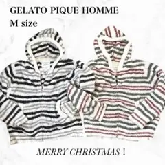 ジェラートピケオム　ルームウェア　M ペアルック　クリスマス　ボーダー　お揃い