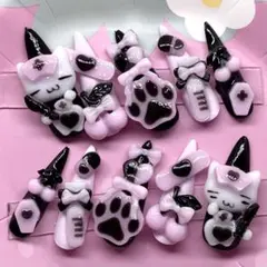 地雷系 量産型 姫系 ハンドメイド ネイルチップ 平成女児