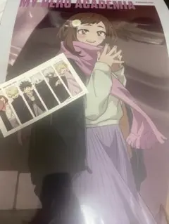 ヒロアカ　ベースヤードトーキョー　A3 クリアポスター　麗日お茶子 　特典付