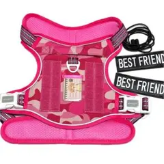 ❣️大特価❣️犬 ハーネス M 中型犬 ピンク迷彩 引っ張り防止 胴輪 散歩 しつけ