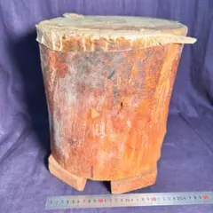 彫金　金床ヴィンテージ土台の丸太 彫金用金床付き丸太
