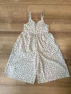 GU水玉模様　キッズキャミワンピ ガウチョズボン 110cm