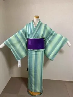 袴フルセット 小紋 女性袴 黄緑 グリーン 紫 パープル 卒業式 大学生 
