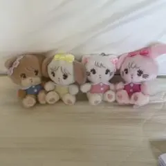 mikko ぬいぐるみキーホルダー第2弾(キャミー、ムース、スフレ、ラテ)セット