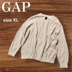 ギャップGAP　オーバーサイズシェーカーセーター【XL】アイボリーゆるダボニット