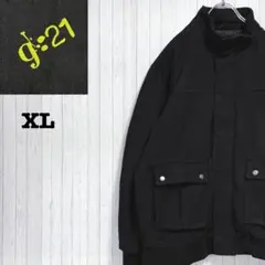 ヴィンテージ　ウールジャケット　ジップアップ　ビッグシルエット　黒　XL