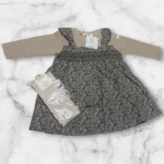 【新品】スラップスリップ 花柄ワンピ 90cmコーデセット & レッグウォーマー