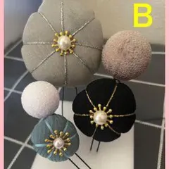 花モチーフ ヘアピン 5個セット