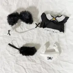 10cm 着せ替え ぬいぐるみ ぬい服 メイド服 猫耳 猫娘 4点セット