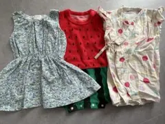 夏服 80サイズ 3セット 甚兵衛スイカロンパース ワンピース