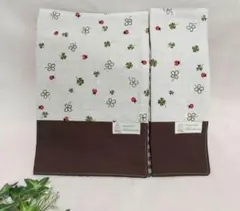 ハンドメイド 花柄 チェック ランチョンマット 2枚セット