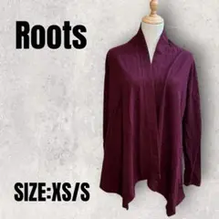Roots ルーツ カーディガン XS/S ボルドー カナダ　シンプル　羽織り