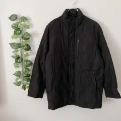 【M】 ブリティッシュカーキ ダウンジャケット ブルゾン スタンドカラー 黒