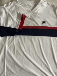 【美品】FILA フィラ テニスウェア 半袖シャツ ホワイト メンズ Lサイズのサムネイル