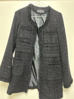 MERCURYDUO ノーカラージャケット F ブラック