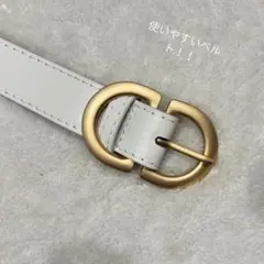 ベルト　シンプル　ゴールド　レディース　小物　ホワイト　白